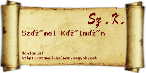 Számel Kálmán névjegykártya